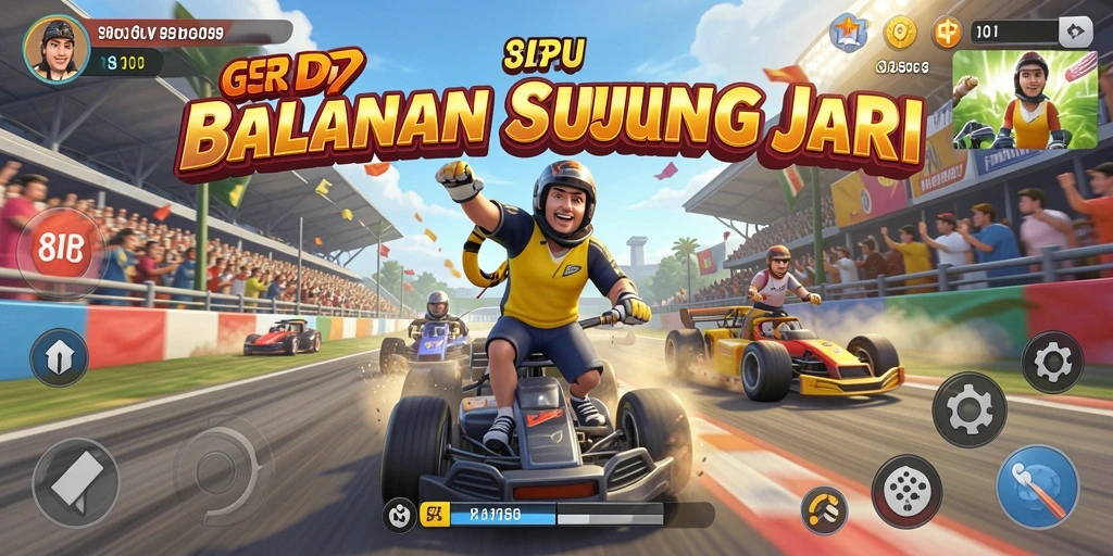 Gameplay seru balapan mobil dalam 8ID dengan grafis menawan.