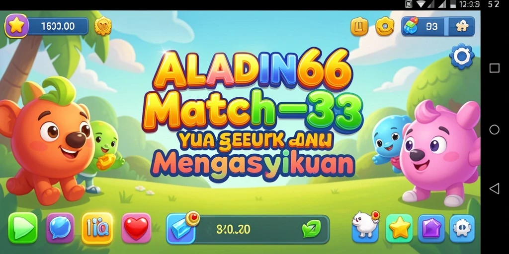 Tampilan screenshot gameplay menarik dari ALADIN66 game Match-3.