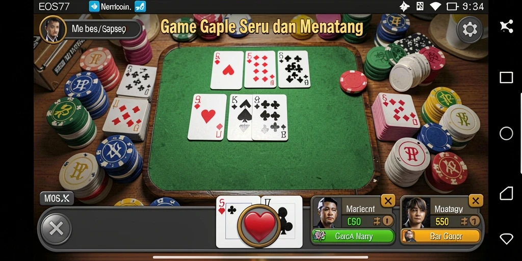 Screenshot gameplay menunjukkan pemain bersaing dalam permainan Gaple yang seru.