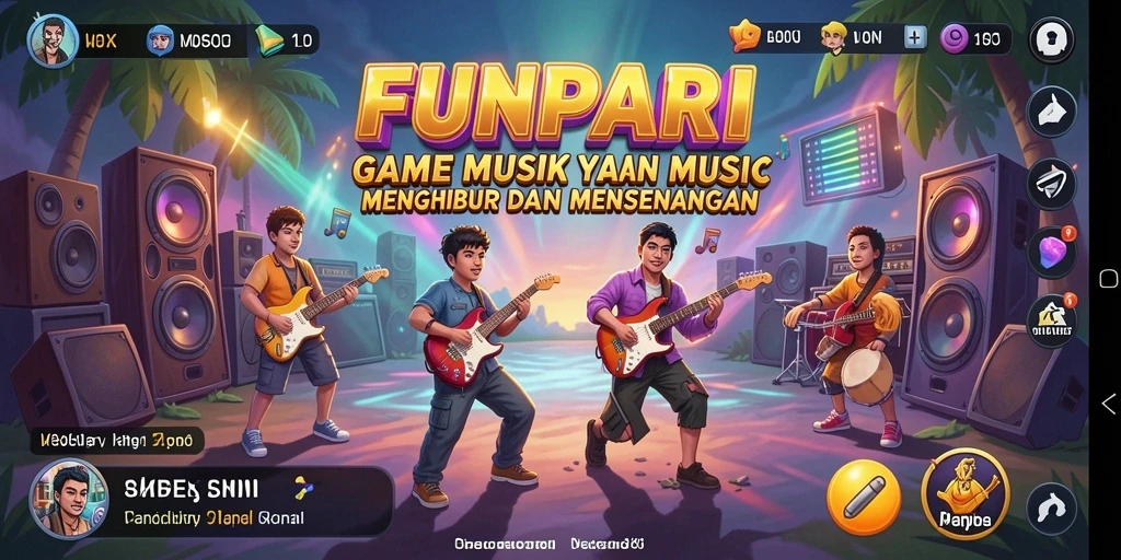 Gameplay seru menampilkan tantangan musik yang mengasyikkan.