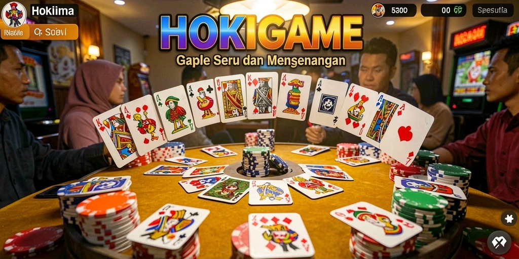 Tampilan menarik HOKIGAME dengan gameplay seru Gaple.
