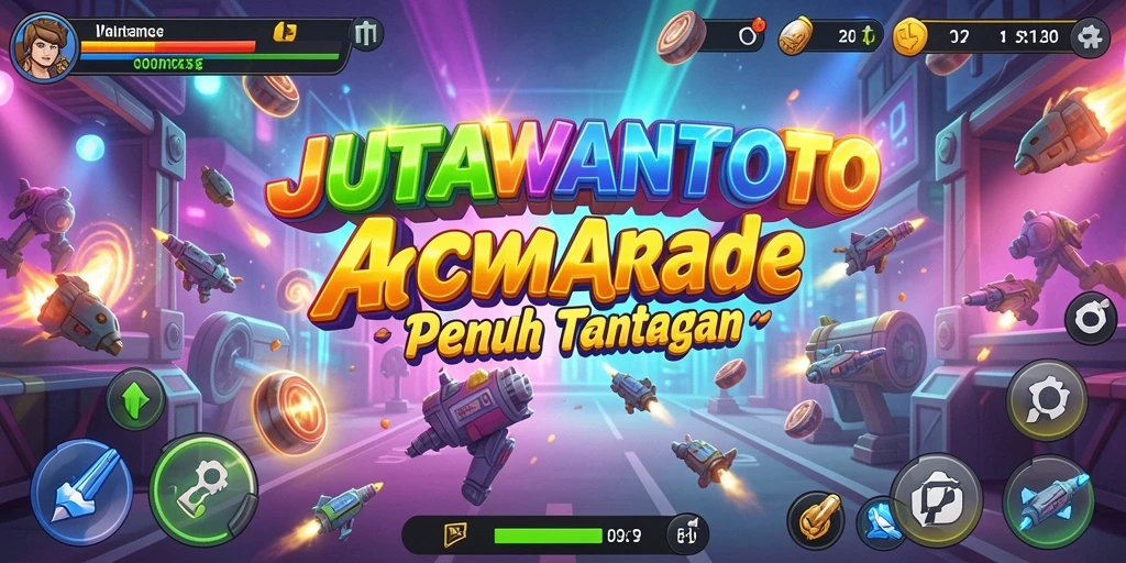 Screenshot utama JUTAWANTOTO menunjukkan aksi seru dalam gameplay Arcade.