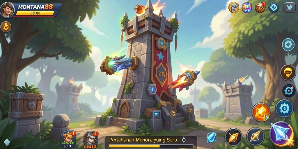 Gameplay strategis Tower Defense yang mendebarkan di MONTANA88.