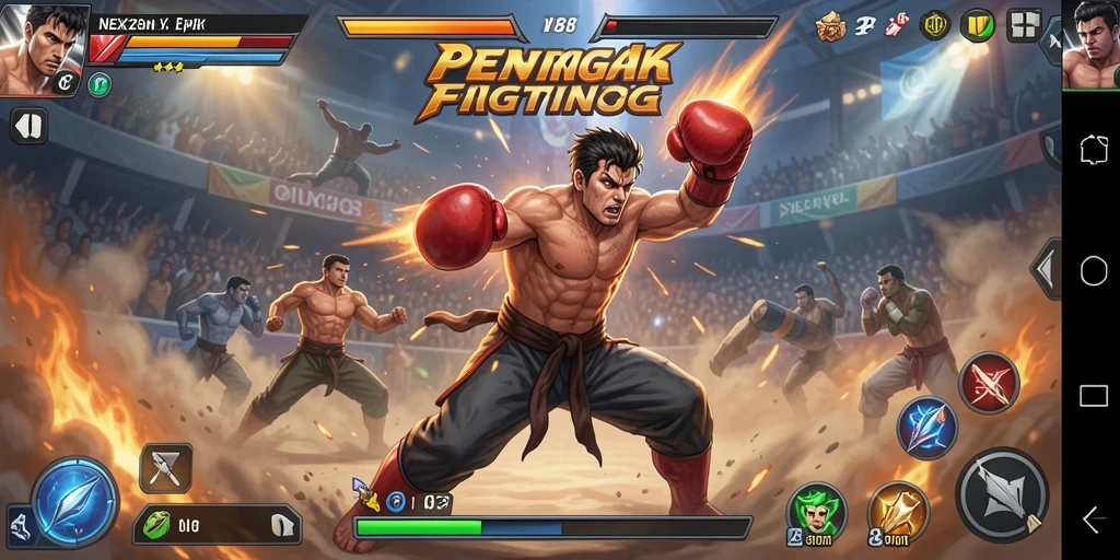 Screenshot NEX288 menampilkan pertarungan mendebarkan dengan efek visual yang memukau.