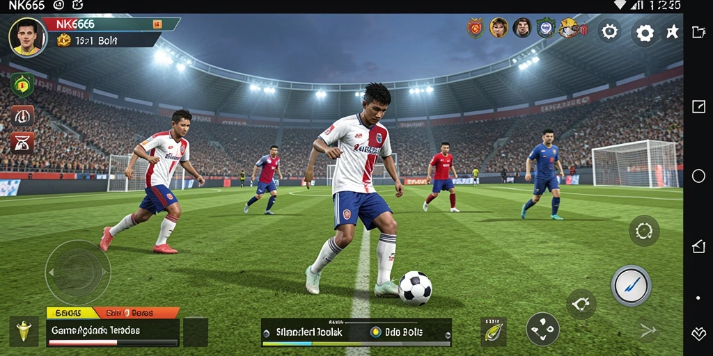 Tampilan gameplay <strong>NK666</strong> dengan aksi sepak bola yang mendebarkan.