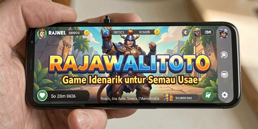 Tampilan gameplay RAJAWALITOTO dengan karakter yang aktif mengumpulkan sumber daya.
