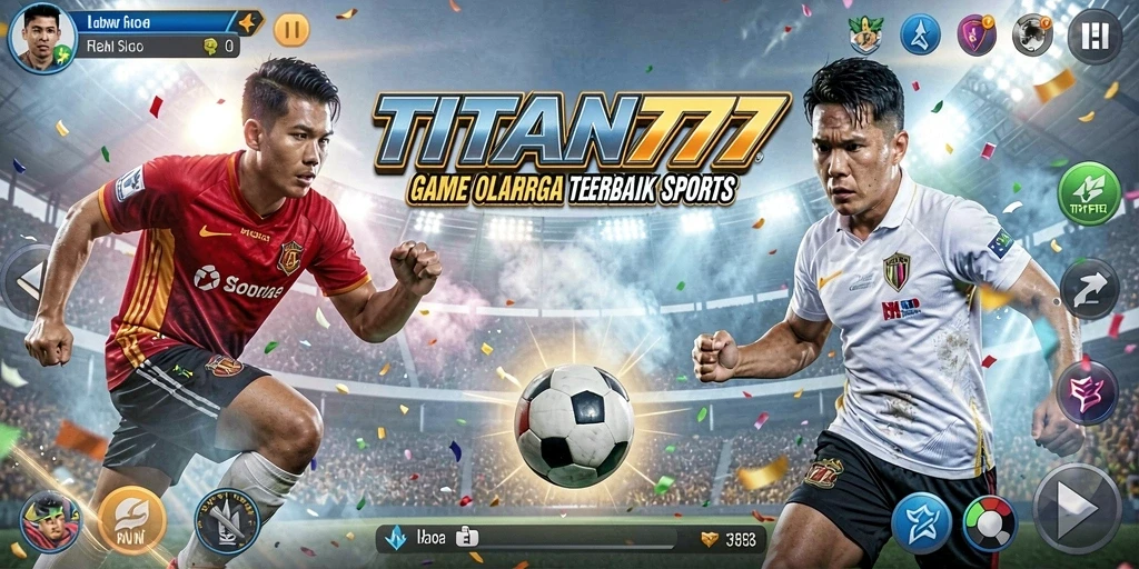Screenshot utama TITAN777 menampilkan gameplay seru olahraga.