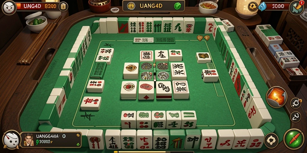 Tangkapan layar utama UANG4D menampilkan gameplay Mahjong yang mendebarkan.