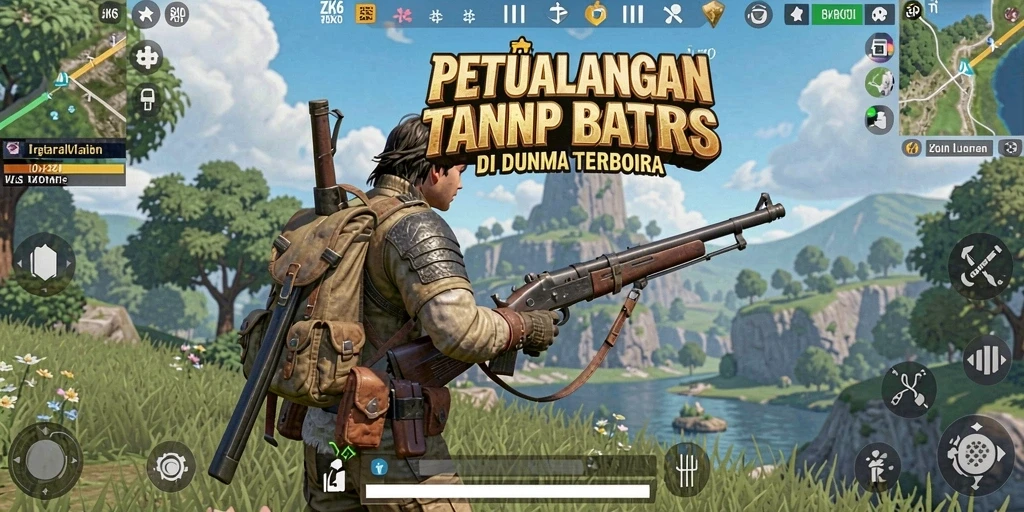 Tampilan gameplay ZK6 yang memukau dalam dunia terbuka.